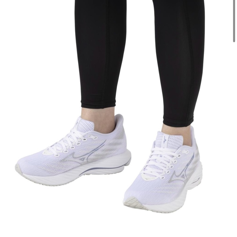 Mizuno Women's Wave Rider 28 Running Shoe 8-WHITE-NIMBUS CLOUD